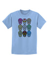 Dia de los Muertos Calaveras Sugar Skulls Childrens T-Shirt-Childrens T-Shirt-TooLoud-Light-Blue-X-Small-Davson Sales