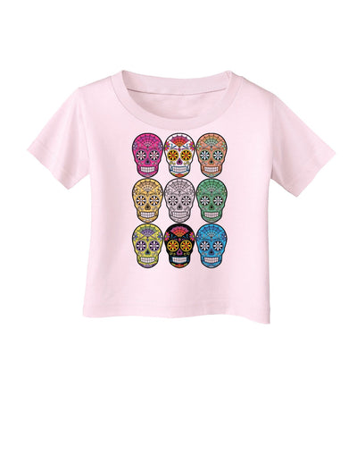 Dia de los Muertos Calaveras Sugar Skulls Infant T-Shirt-Infant T-Shirt-TooLoud-Light-Pink-06-Months-Davson Sales
