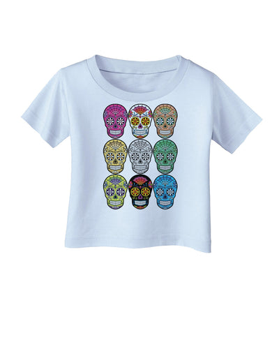 Dia de los Muertos Calaveras Sugar Skulls Infant T-Shirt-Infant T-Shirt-TooLoud-Light-Blue-06-Months-Davson Sales