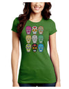 Dia de los Muertos Calaveras Sugar Skulls Juniors Crew Dark T-Shirt-T-Shirts Juniors Tops-TooLoud-Kiwi-Green-Juniors Fitted Small-Davson Sales