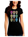 Dia de los Muertos Calaveras Sugar Skulls Juniors Crew Dark T-Shirt-T-Shirts Juniors Tops-TooLoud-Black-Juniors Fitted Small-Davson Sales