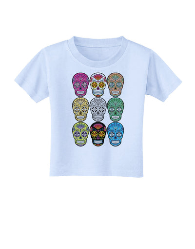 Dia de los Muertos Calaveras Sugar Skulls Toddler T-Shirt-Toddler T-Shirt-TooLoud-Light-Blue-2T-Davson Sales