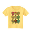 Dia de los Muertos Calaveras Sugar Skulls Toddler T-Shirt-Toddler T-Shirt-TooLoud-Daffodil-Yellow-2T-Davson Sales