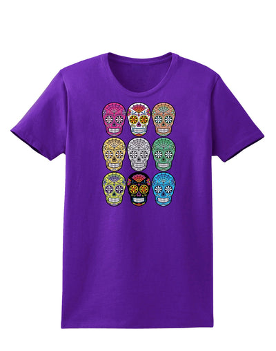 Dia de los Muertos Calaveras Sugar Skulls Womens Dark T-Shirt-TooLoud-Purple-X-Small-Davson Sales