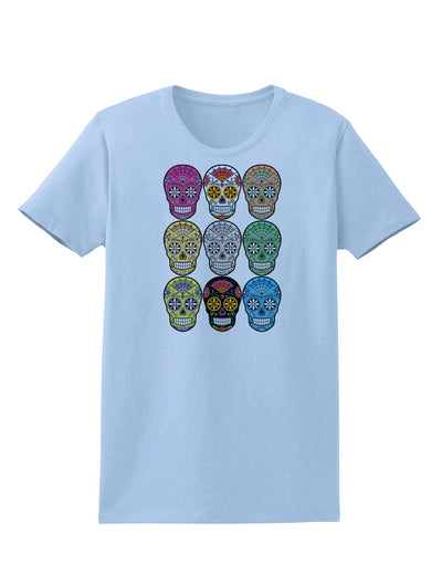 Dia de los Muertos Calaveras Sugar Skulls Womens T-Shirt-Womens T-Shirt-TooLoud-Light-Blue-X-Small-Davson Sales