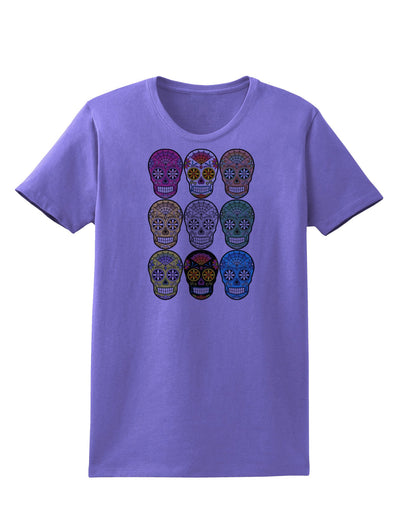 Dia de los Muertos Calaveras Sugar Skulls Womens T-Shirt-Womens T-Shirt-TooLoud-Violet-X-Small-Davson Sales