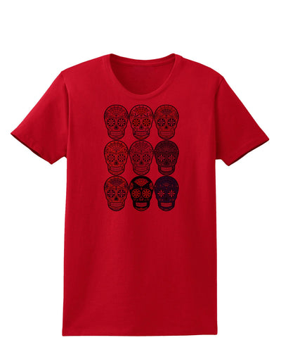 Dia de los Muertos Calaveras Sugar Skulls Womens T-Shirt-Womens T-Shirt-TooLoud-Red-X-Small-Davson Sales