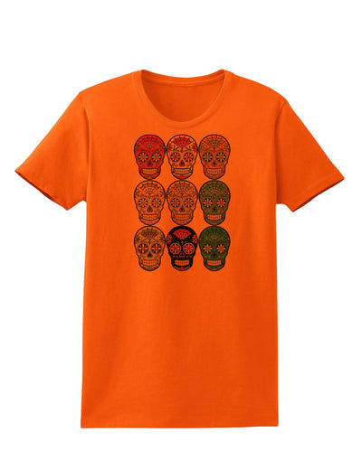 Dia de los Muertos Calaveras Sugar Skulls Womens T-Shirt-Womens T-Shirt-TooLoud-Orange-X-Small-Davson Sales