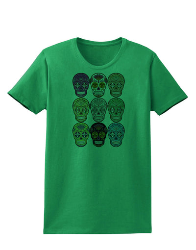 Dia de los Muertos Calaveras Sugar Skulls Womens T-Shirt-Womens T-Shirt-TooLoud-Kelly-Green-X-Small-Davson Sales