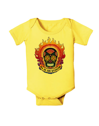 Dia de los Muertos Sacred Calavera Day of the Dead Baby Romper Bodysuit-Baby Romper-TooLoud-Yellow-06-Months-Davson Sales