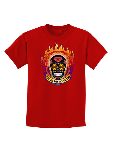 Dia de los Muertos Sacred Calavera Day of the Dead Childrens Dark T-Shirt-Childrens T-Shirt-TooLoud-Red-X-Small-Davson Sales