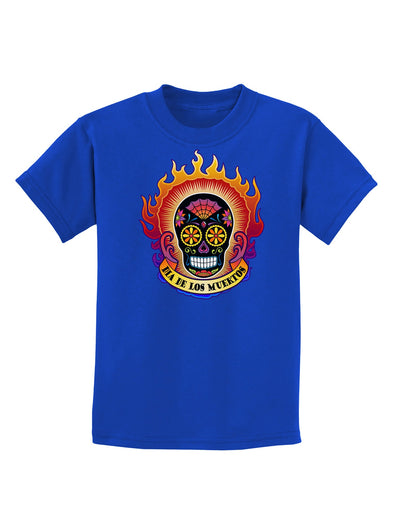 Dia de los Muertos Sacred Calavera Day of the Dead Childrens Dark T-Shirt-Childrens T-Shirt-TooLoud-Royal-Blue-X-Small-Davson Sales