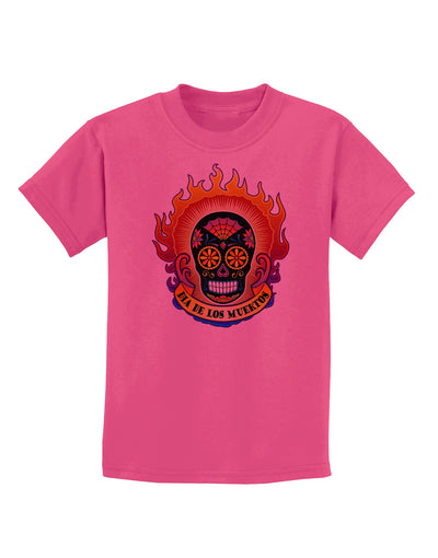 Dia de los Muertos Sacred Calavera Day of the Dead Childrens T-Shirt-Childrens T-Shirt-TooLoud-Sangria-X-Small-Davson Sales