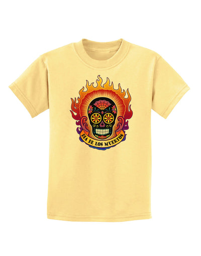 Dia de los Muertos Sacred Calavera Day of the Dead Childrens T-Shirt-Childrens T-Shirt-TooLoud-Daffodil-Yellow-X-Small-Davson Sales