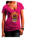 Dia de los Muertos Sacred Calavera Day of the Dead Juniors V-Neck Dark T-Shirt-Womens V-Neck T-Shirts-TooLoud-Hot-Pink-Juniors Fitted Small-Davson Sales