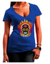 Dia de los Muertos Sacred Calavera Day of the Dead Juniors V-Neck Dark T-Shirt-Womens V-Neck T-Shirts-TooLoud-Royal-Blue-Juniors Fitted Small-Davson Sales