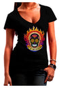 Dia de los Muertos Sacred Calavera Day of the Dead Juniors V-Neck Dark T-Shirt-Womens V-Neck T-Shirts-TooLoud-Black-Juniors Fitted Small-Davson Sales