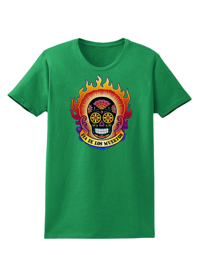 Dia de los Muertos Sacred Calavera Day of the Dead Womens Dark T-Shirt-TooLoud-Kelly-Green-X-Small-Davson Sales