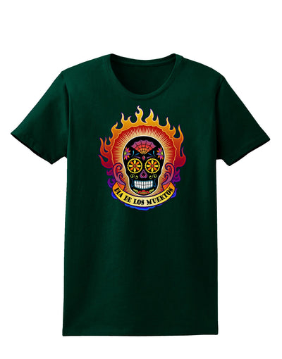 Dia de los Muertos Sacred Calavera Day of the Dead Womens Dark T-Shirt-TooLoud-Forest-Green-Small-Davson Sales