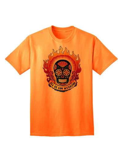 Dia de los Muertos Sacred Calavera: Premium Adult T-Shirt Celebrating Day of the Dead-Mens T-shirts-TooLoud-Neon-Orange-Small-Davson Sales