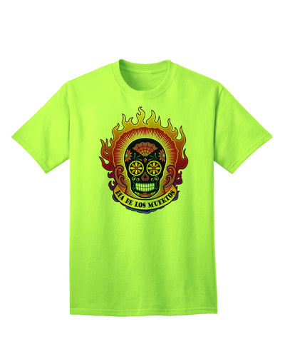 Dia de los Muertos Sacred Calavera: Premium Adult T-Shirt Celebrating Day of the Dead-Mens T-shirts-TooLoud-Neon-Green-Small-Davson Sales