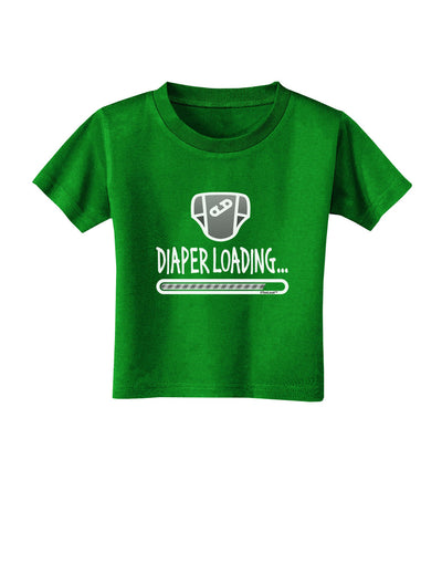 Diaper Loading Toddler T-Shirt Dark-Toddler T-Shirt-TooLoud-Clover-Green-2T-Davson Sales