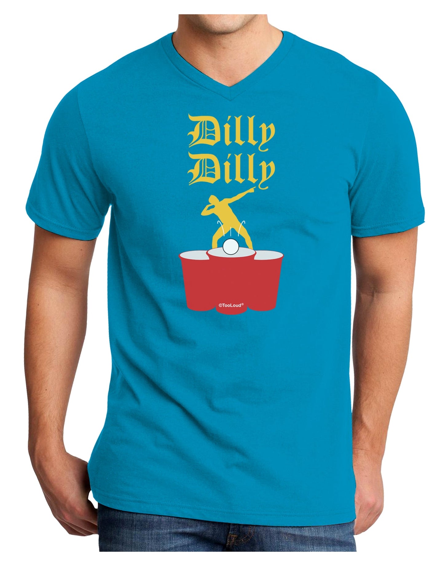 Dilly Dilly Funny Beer Adult Dark V-Neck T-Shirt by TooLoud-Mens V-Neck T-Shirt-TooLoud-Turquoise-Small-Davson Sales
