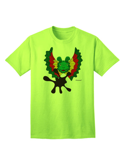 Dilophosaurus Design - Adult T-Shirt with Spit Pattern by TooLoud-Mens T-shirts-TooLoud-Neon-Green-Small-Davson Sales