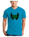 Dilophosaurus Design - Color Adult V-Neck T-shirt by TooLoud-Mens V-Neck T-Shirt-TooLoud-Turquoise-Small-Davson Sales