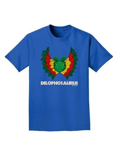 Dilophosaurus Design - Color - Text Adult Dark T-Shirt by TooLoud-Mens T-Shirt-TooLoud-Royal-Blue-Small-Davson Sales