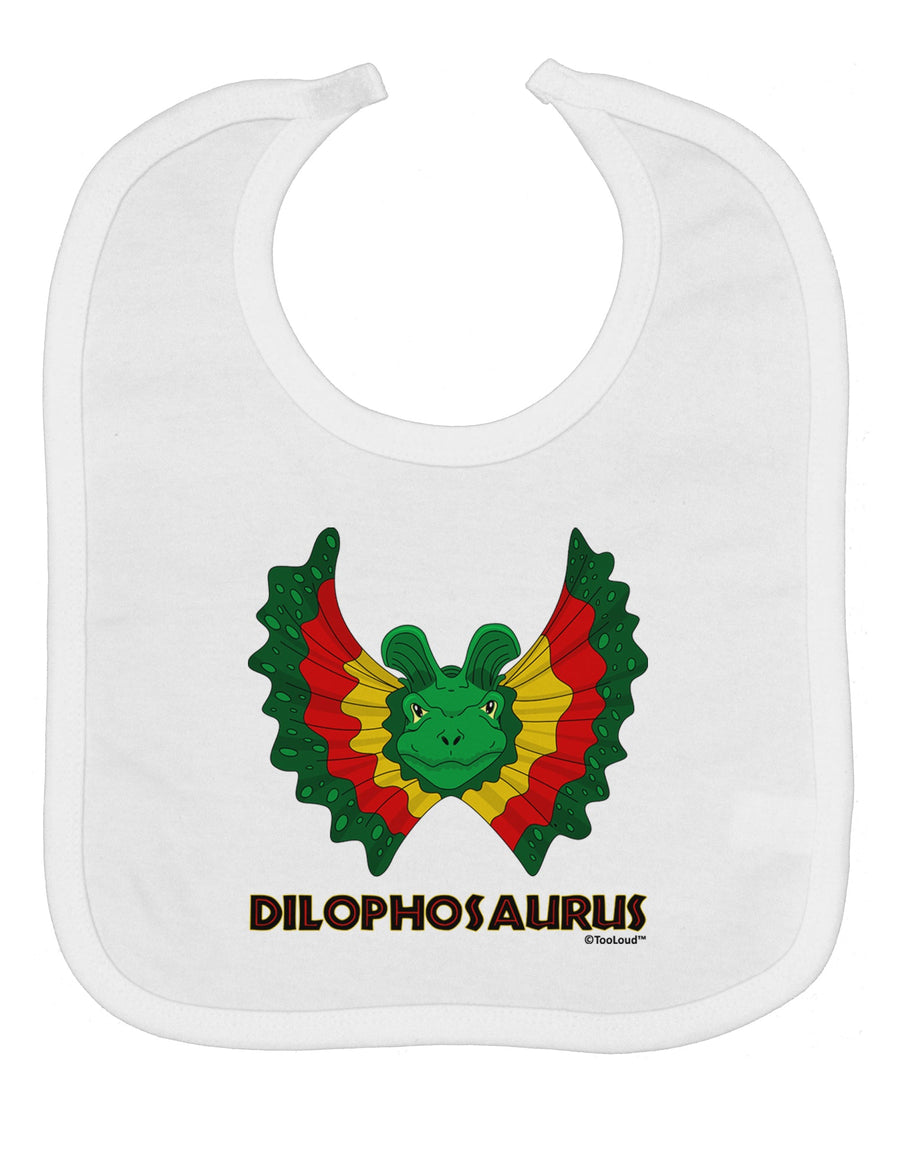 Dilophosaurus Design - Color - Text Baby Bib by TooLoud