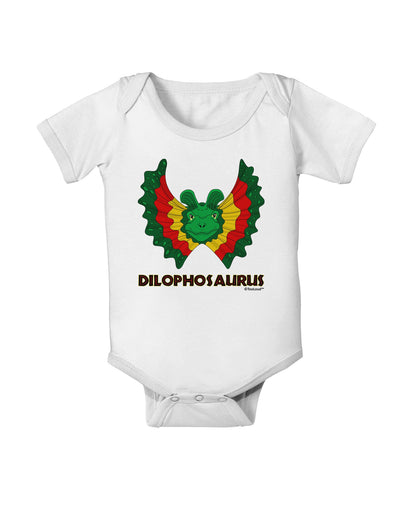 Dilophosaurus Design - Color - Text Baby Romper Bodysuit by TooLoud-Baby Romper-TooLoud-White-06-Months-Davson Sales