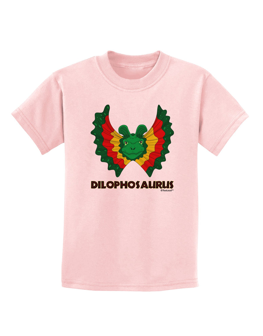 Dilophosaurus Design - Color - Text Childrens T-Shirt by TooLoud-Childrens T-Shirt-TooLoud-White-X-Small-Davson Sales