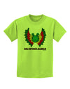 Dilophosaurus Design - Color - Text Childrens T-Shirt by TooLoud-Childrens T-Shirt-TooLoud-Lime-Green-X-Small-Davson Sales