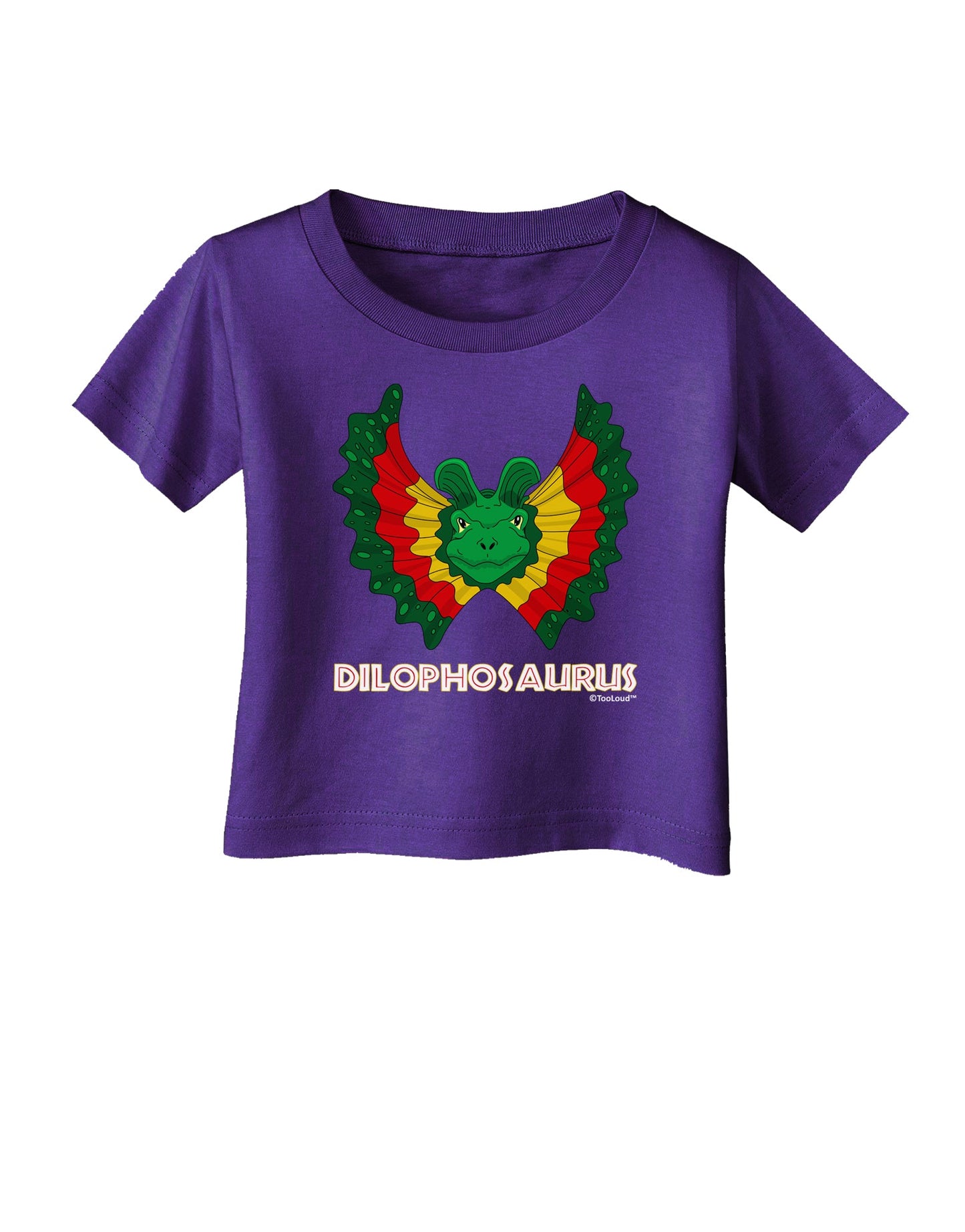 Dilophosaurus Design - Color - Text Infant T-Shirt Dark by TooLoud-Infant T-Shirt-TooLoud-Purple-06-Months-Davson Sales