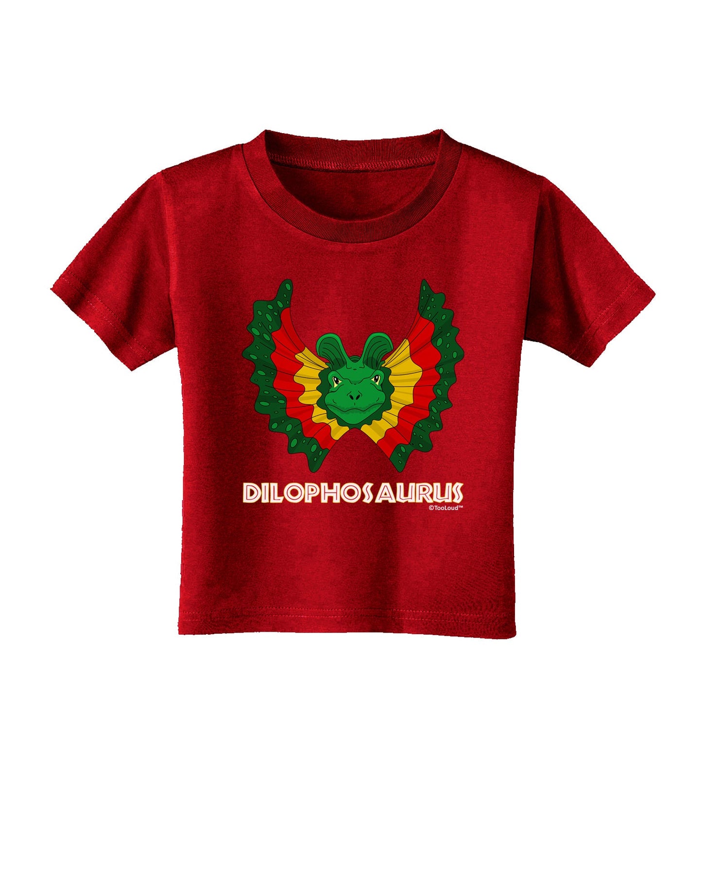 Dilophosaurus Design - Color - Text Toddler T-Shirt Dark by TooLoud-Toddler T-Shirt-TooLoud-Clover-Green-2T-Davson Sales