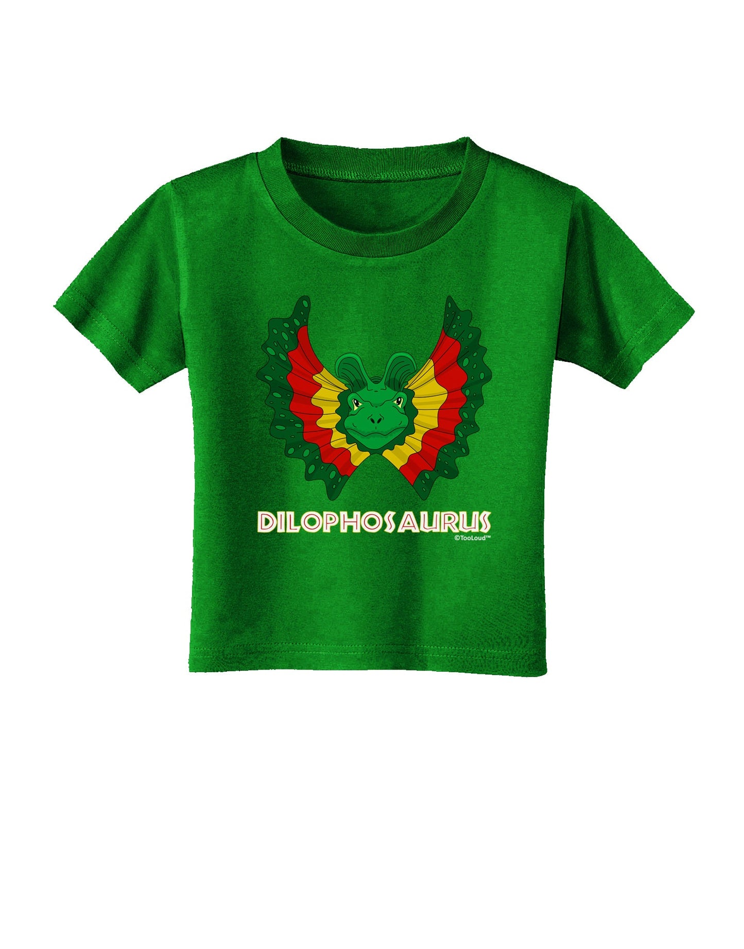 Dilophosaurus Design - Color - Text Toddler T-Shirt Dark by TooLoud-Toddler T-Shirt-TooLoud-Royal-Blue-2T-Davson Sales