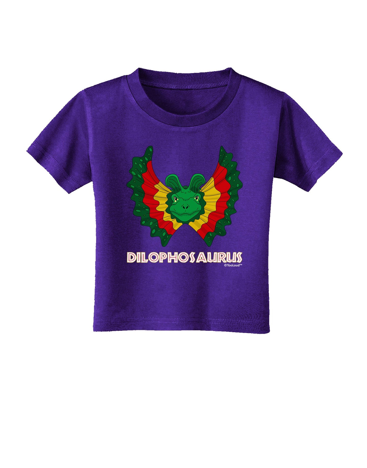 Dilophosaurus Design - Color - Text Toddler T-Shirt Dark by TooLoud-Toddler T-Shirt-TooLoud-Purple-2T-Davson Sales