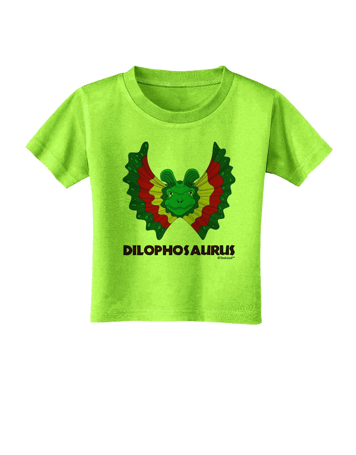 Dilophosaurus Design - Color - Text Toddler T-Shirt by TooLoud-Toddler T-Shirt-TooLoud-Lime-Green-2T-Davson Sales
