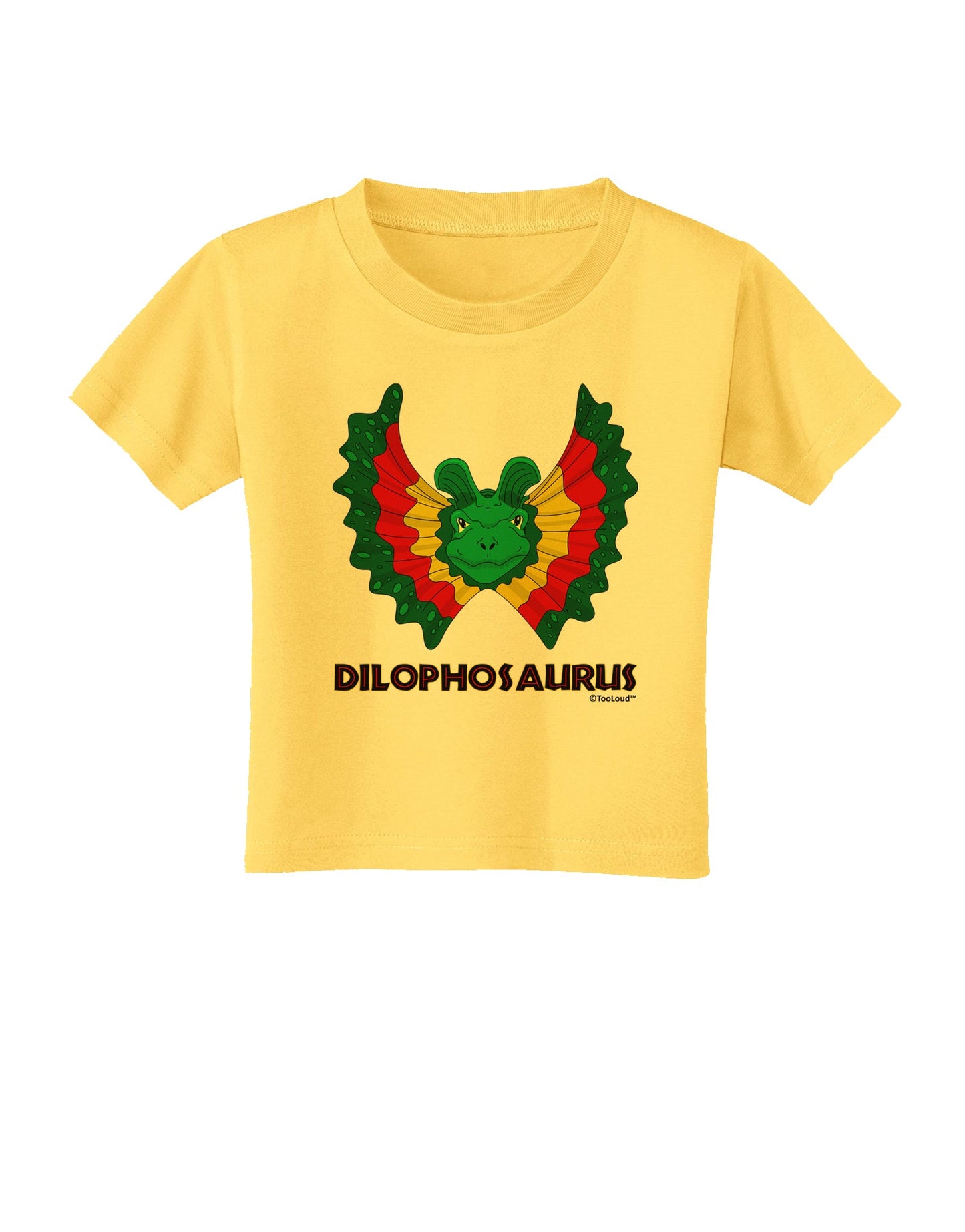 Dilophosaurus Design - Color - Text Toddler T-Shirt by TooLoud-Toddler T-Shirt-TooLoud-Yellow-2T-Davson Sales