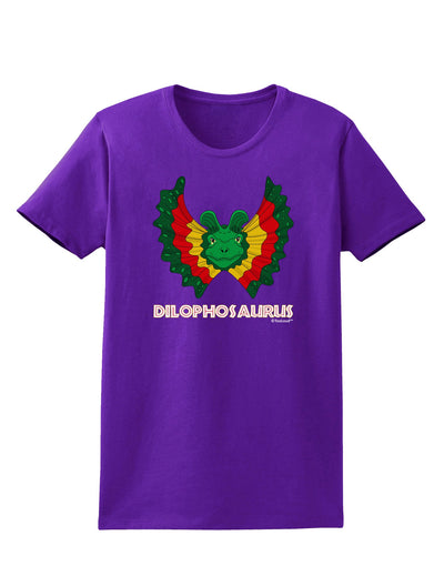 Dilophosaurus Design - Color - Text Womens Dark T-Shirt by TooLoud-Womens T-Shirt-TooLoud-Purple-X-Small-Davson Sales