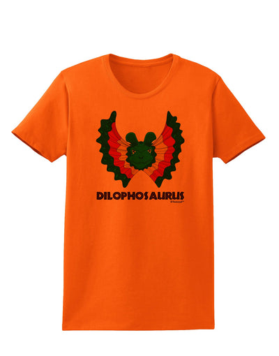 Dilophosaurus Design - Color - Text Womens T-Shirt by TooLoud-Womens T-Shirt-TooLoud-Orange-X-Small-Davson Sales