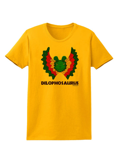 Dilophosaurus Design - Color - Text Womens T-Shirt by TooLoud-Womens T-Shirt-TooLoud-Gold-X-Small-Davson Sales