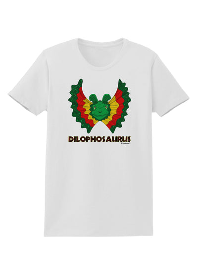 Dilophosaurus Design - Color - Text Womens T-Shirt by TooLoud-Womens T-Shirt-TooLoud-White-X-Small-Davson Sales