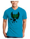 Dilophosaurus Design - Spit Adult V-Neck T-shirt by TooLoud-Mens V-Neck T-Shirt-TooLoud-Turquoise-Small-Davson Sales