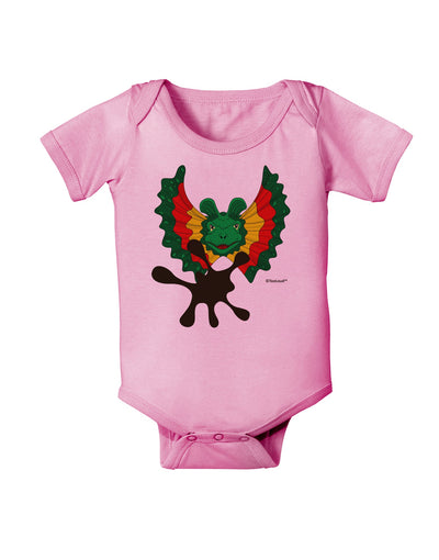 Dilophosaurus Design - Spit Baby Romper Bodysuit by TooLoud-Baby Romper-TooLoud-Light-Pink-06-Months-Davson Sales