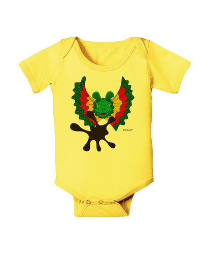 Dilophosaurus Design - Spit Baby Romper Bodysuit by TooLoud-Baby Romper-TooLoud-Yellow-06-Months-Davson Sales