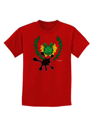 Dilophosaurus Design - Spit Childrens Dark T-Shirt by TooLoud-Childrens T-Shirt-TooLoud-Red-X-Small-Davson Sales