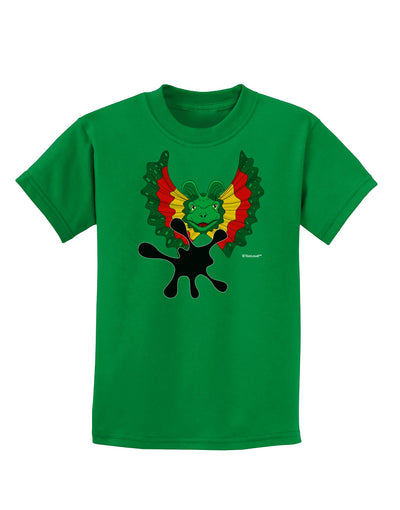 Dilophosaurus Design - Spit Childrens Dark T-Shirt by TooLoud-Childrens T-Shirt-TooLoud-Kelly-Green-X-Small-Davson Sales