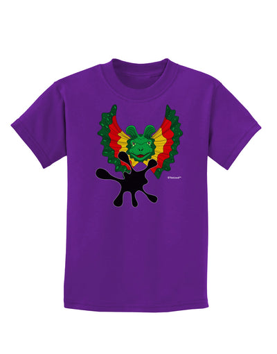 Dilophosaurus Design - Spit Childrens Dark T-Shirt by TooLoud-Childrens T-Shirt-TooLoud-Purple-X-Small-Davson Sales